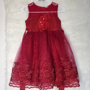 6-7T Girls Dress Sequin Lace Wedding Party Flower Dress